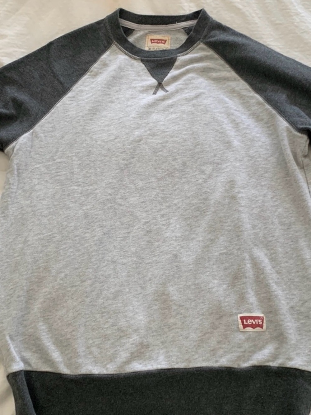 Levi's Two-Tone Light Gray & Dark Gray Raglan Sweatshirt